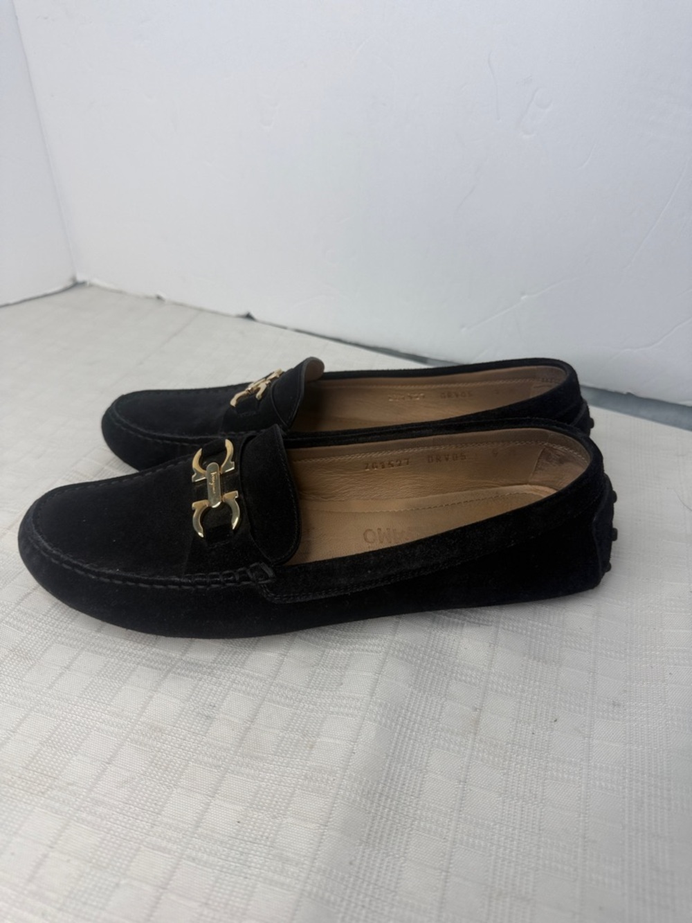 Salvatore Ferragamo Black Suede Gancini Loafers - Picture 4 of 8
